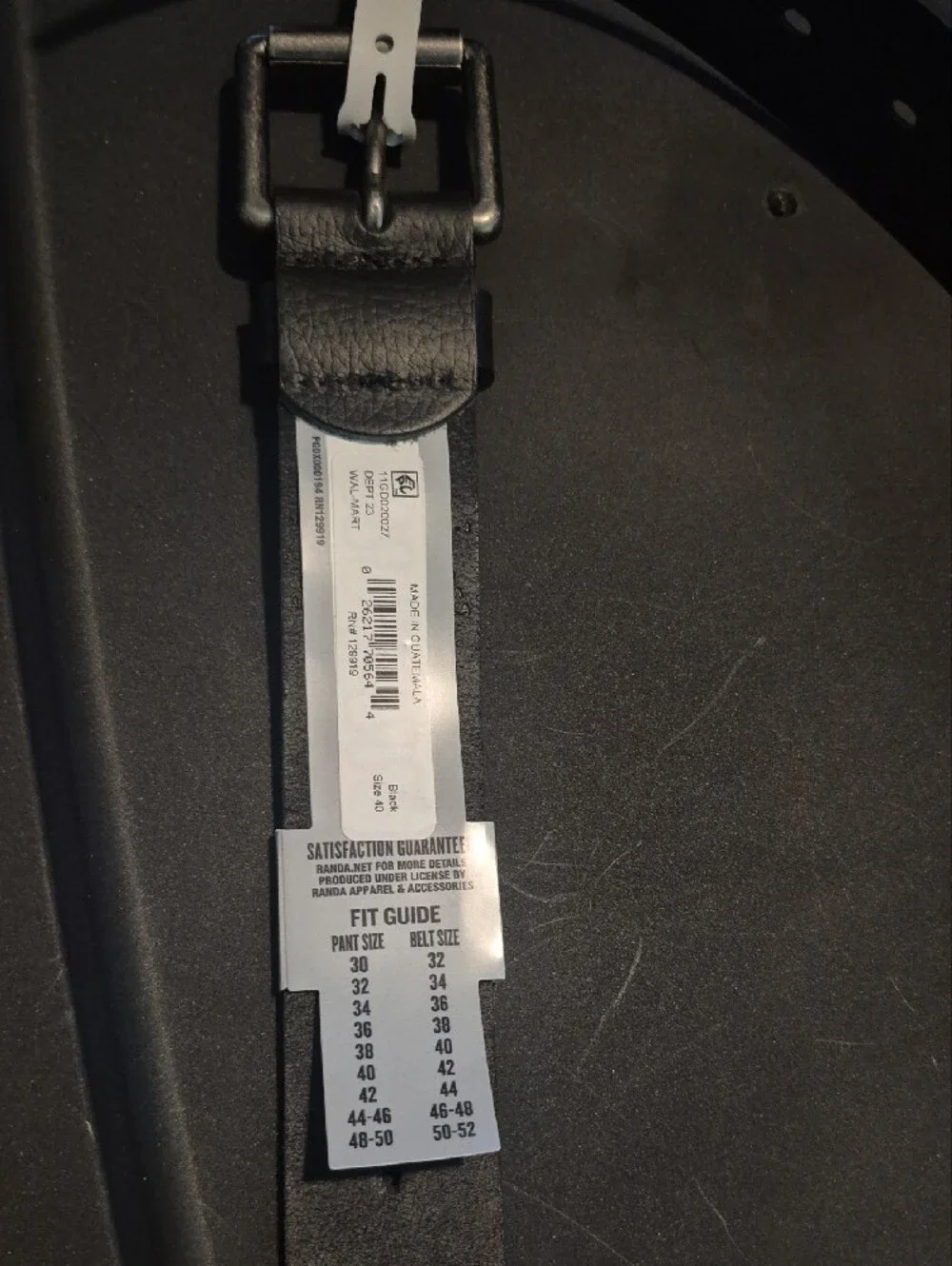 Dickies Black Leather Work Belt with Matte Metal Buckle